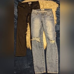 2 Paige Verdugo Ankle Skinny Denim Jeans & Black Pant Sz 26 / 2 Lot